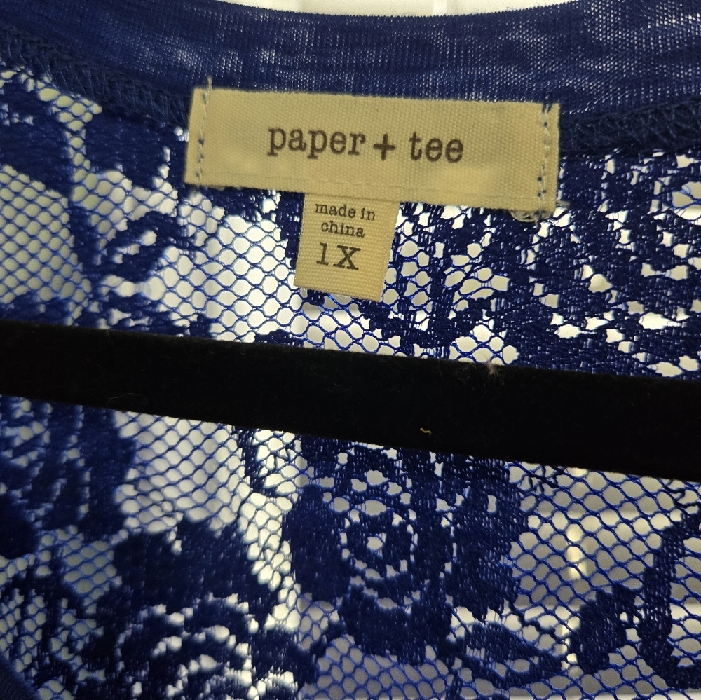 Blue tee by Paper+Tee - Picture 2 of 3